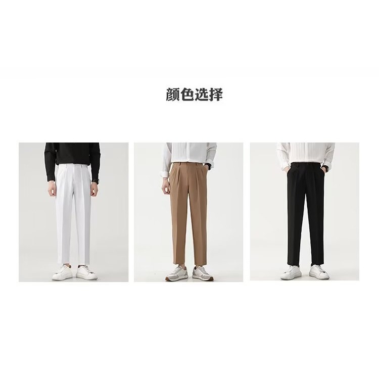 กางเกงสแล็คชาย  ผ้าเกรดพรีเมี่ยม มีความรู้สึกห้อยลงมา ไม่เหี่ยวย่น กระบอกตรง 3 สี 28-36 - รูปที่ 6