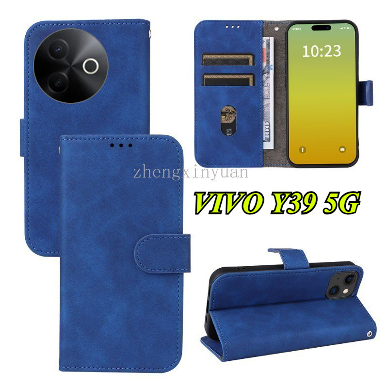 ปลอกสําหรับ VIVO Y39 5G 2025 เคสโทรศัพท์ผิวรู้สึกพลิกปกหนังสําหรับ VIVOY39 Y 39 กันกระแทกกลับกรณี