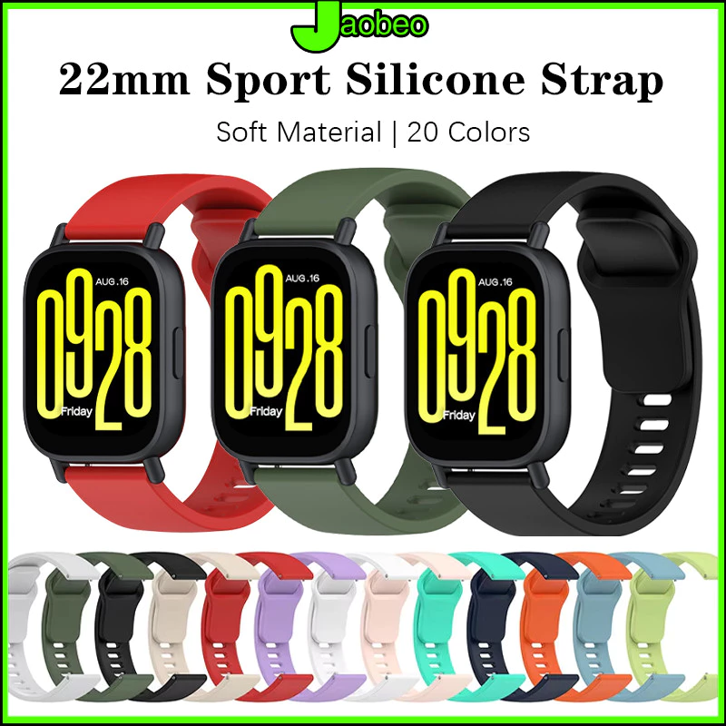 22 มม. สายนาฬิกาข้อมือ ซิลิโคนนุ่ม for Redmi Watch 5 Active/Lite / Huawei Watch GT 5/4/3/2/2e Pro 46มม./ Amazfit / Aolon