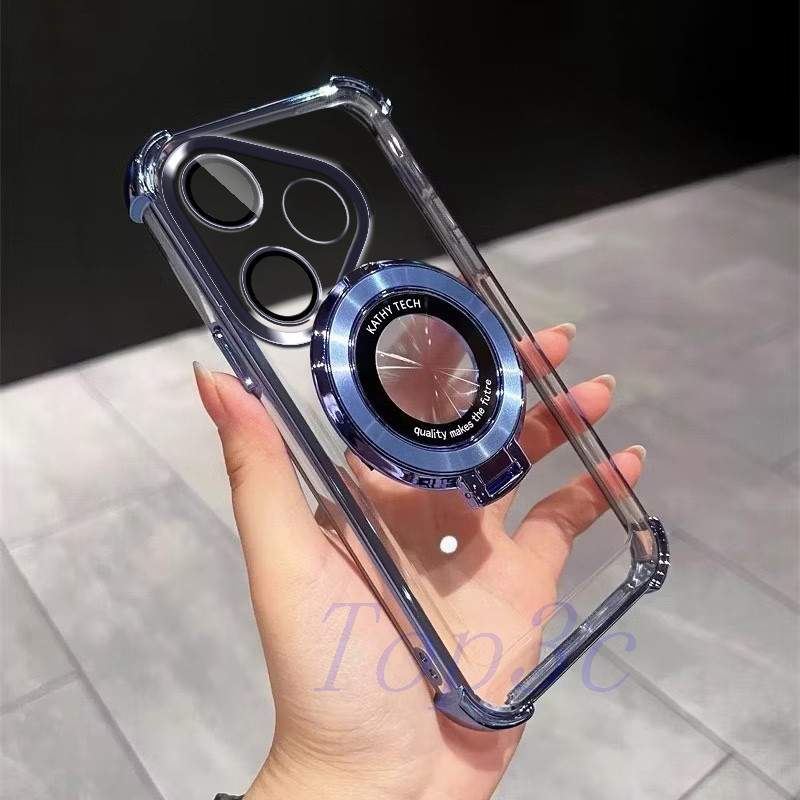 เคส POCO F6 Bracket สไตล์ถุงลมนิรภัยป้องกันการตกเคสโทรศัพท์โปร่งใส CDSJ