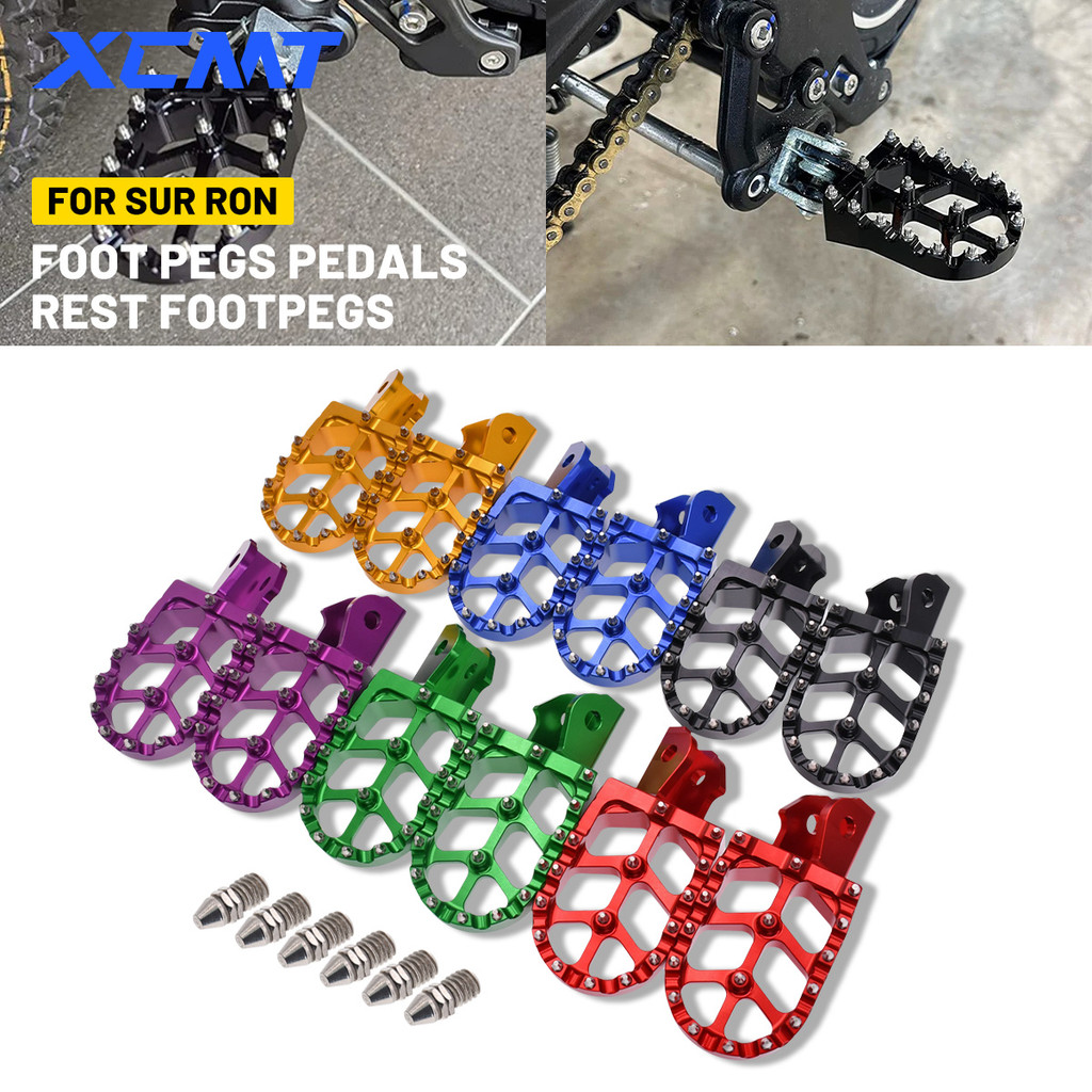 รถจักรยานยนต์ CNC Footpegs ที่วางเท้าสําหรับ Surron XS Light Bee Off-Road หมุดเท้าส่วนที่เหลือเหยียบ Pad