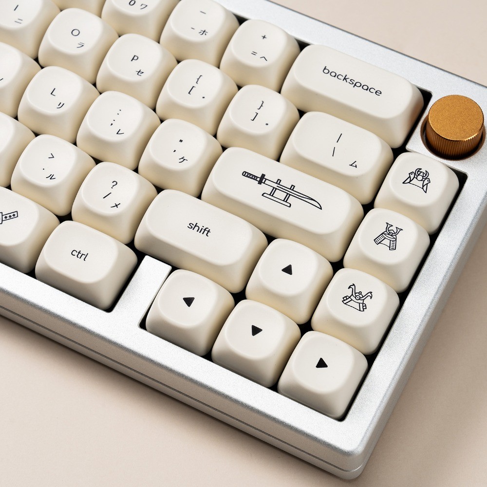 Minimalist Samurai Keycap MOA โปรไฟล์ 124 คีย์ PBT Dye Sublimation รอบปุ่มกดส่วนบุคคลน่ารัก Simple Milky ญี่ปุ่น Keycap