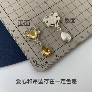 ขนาดเล็กขนาดเล็กขนาดเล็กน้ําหนักเบาหัวใจ Silver-Plated ดอกไม้แผ่นเพชรหัวเข็มขัด Water Drop จี้อุปกรณ์เสริมผมเข็มกลัดอุปกรณ์เสริมวัสดุ