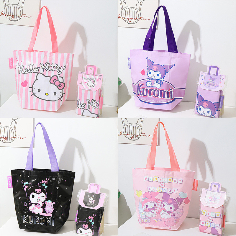 🍬 น่ารักเว่อร์ กระเป๋าถือกระสอบ งานลิขสิทธิ์แท้ ขนาด 34×44 cm (ไซส์เล็ก) ขนาดตอนพับเก็บ 26×13 cm