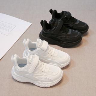 นักเรียนรองเท้าผ้าใบสีดําสีขาวสําหรับโรงเรียนเด็กรองเท้าวิ่ง…