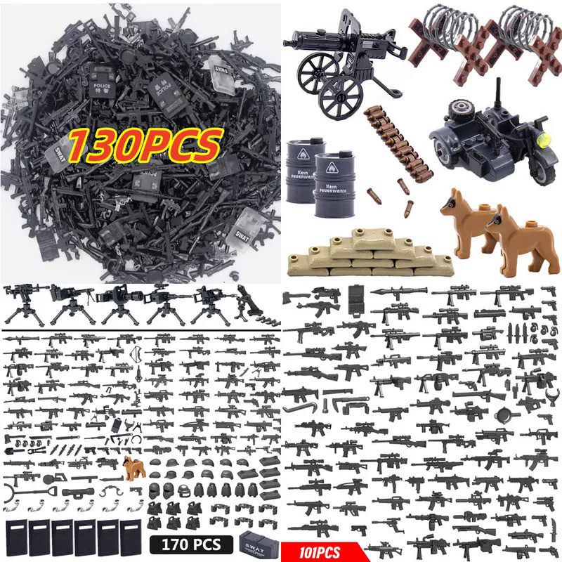 WW2 Military Weapons Figure Soldier Building Block Explosives Police Bomb Disposal Equipment Machine