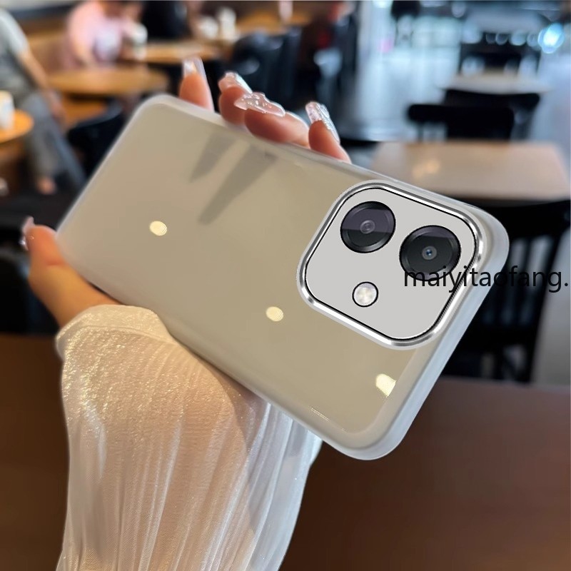 สําหรับ OPPO a3x OPPO a3 5g 2024 กระจกกันกระแทกขาตั้ง Anti-Fall ชุบเคสโทรศัพท์แบบนุ่มพร้อมเลนส์กล้องฝาหลัง XXXB1 - รูปที่ 3