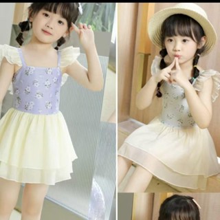 พร้อมส่งค่ะ ชุดว่ายน้ำเด็กผู้หญิง สีครีมกับฟ้า น่ารักมาก ใส่…