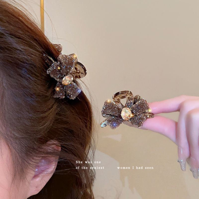 2pcs แฟชั่นเกาหลี Houndstooth สองด้านกระต่าย Love Bow Small Catcher Prin