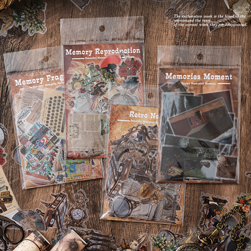 60 ชิ้น Vintage Object Series สติกเกอร์ PET สมุดภาพ Deco DIY สติกเกอร์