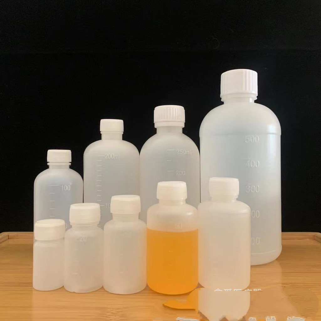 10 ~ 500ml ml scale ขวดน้ําพลาสติกโปร่งแสง sampling ขวด pe พลาสติกปากเล็กตัวทําละลายของเหลวบรรจุภัณฑ์