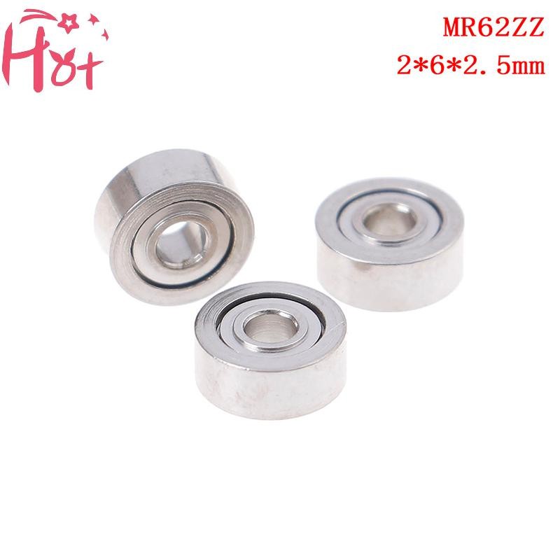 GE 10 ชิ้น MR62ZZ (2x6x2.5 มิลลิเมตร) โลหะป้องกันแบริ่งความแม่นยําแบริ่งสี่เหลี่ยม