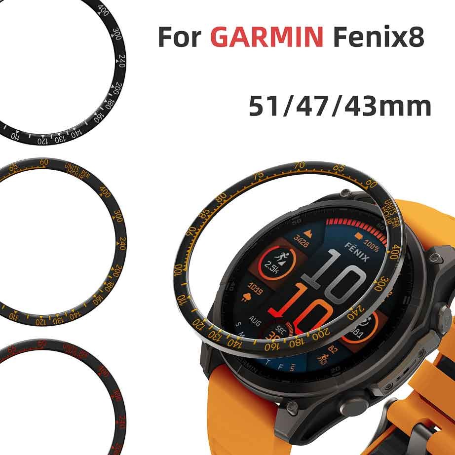 โลหะ Bezel สําหรับ Garmin Fenix 8 AMOLED 51 มม.47 มม.43 มม.Bezel แหวน Protecive กรณี SmartWatch ฝาครอบป้องกันรอยขีดข่วนสําหรับ Garmin Fenix 8