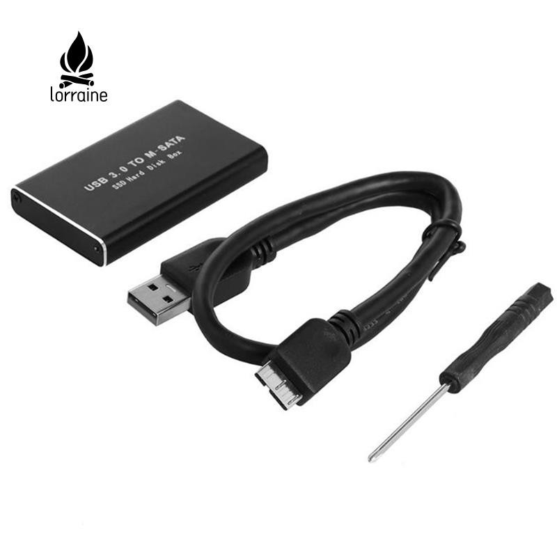 Msata to USB 3.0 SSD Enclosure ฮาร์ดไดรฟ์ภายนอกกล่องดิสก์สําหรับ 30x50 มม.30x30 มม.MSATA SSD