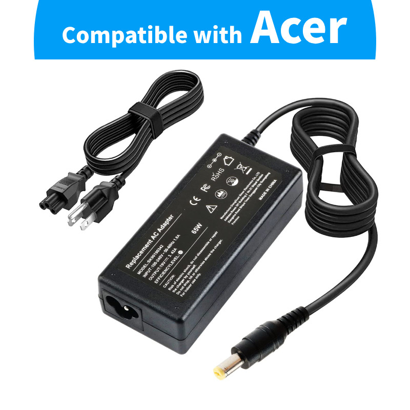 65W 19V 3.42A AC Adapter Charger สําหรับ Acer Aspire V3 V5 E1 E3 E5 ES1 R3 M5 F5 5000 5100 5250 6920