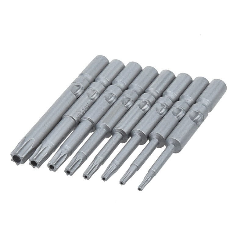 802ดอกพลัมหกเหลี่ยมหัวไขควงไฟฟ้า S2ด้ามเหล็กกลม6มม. มีด Spline ไขควงแม่เหล็กแรง t6t8t10t25t30