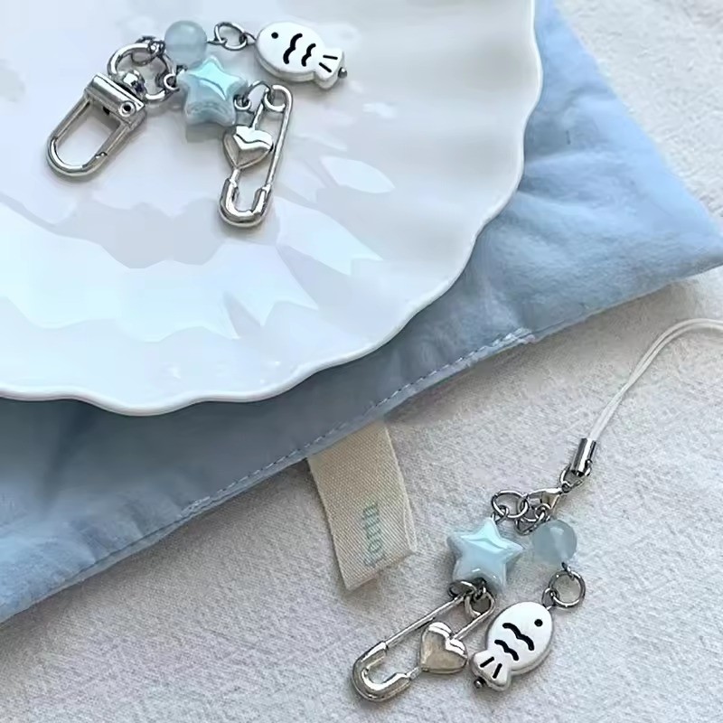 ฤดูร้อนปลาขนาดเล็ก Star Charm พวงกุญแจโทรศัพท์ Lanyard พวงกุญแจกระเป๋าจี้อุปกรณ์เสริมความงาม Y2k เครื่องประดับ - รูปที่ 4