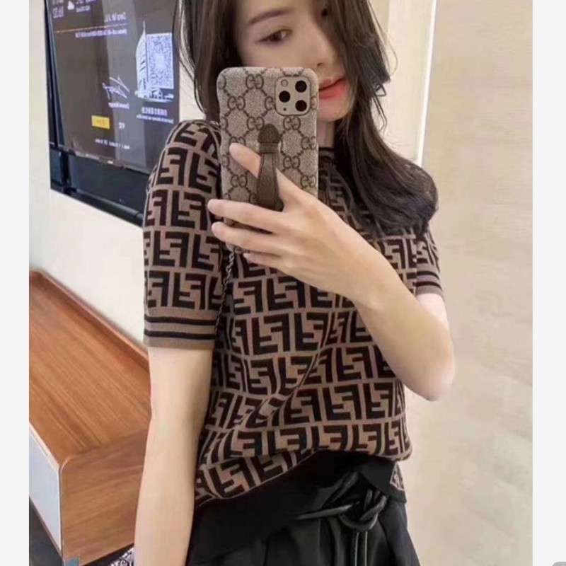 จดหมายระดับไฮเอนด์ที่ดีงามเสื้อถักด้านบนผู้หญิงสไตล์ใหม่150กิโลกรัมขนาดบวกไขมันมมฤดูร้อน