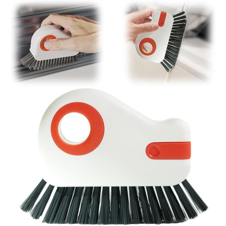 แปรงทำความสะอาดร่อง 2 In 1 Crevice Cleaning Brush พร้อมมีดโกน สำหรับรางหน้าต่าง ประตู และมุมแคบ