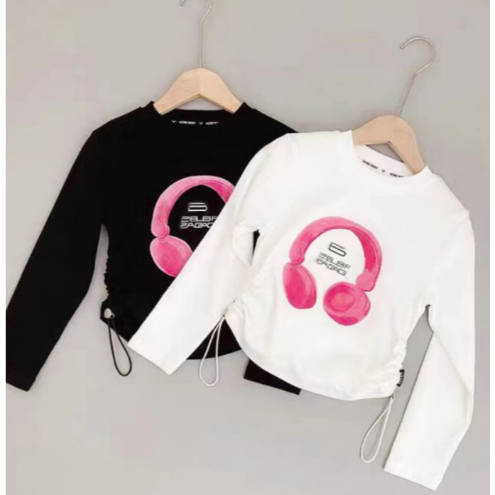 【จัดส่งจากประเทศไทย】เสื้อแขนยาวสไตล์เกาหลีสำหรับเด็กผู้หญิง วัสดุผ้าฝ้ายบริสุทธิ์ สบายและเหมาะกับการใส่ในลุคสบายๆ สำหรับเด็กผู้หญิง