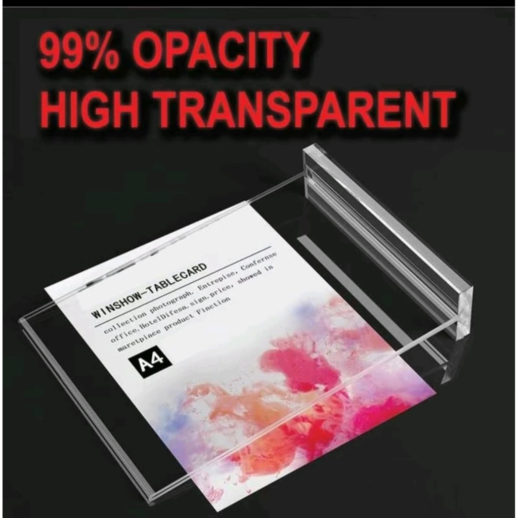 ขาตั้งอะคริลิค A4 ขนาด A5 A6 ขนาดอะคริลิค T-Shape Display Stand, T Shape Transparent Acrylic Stand