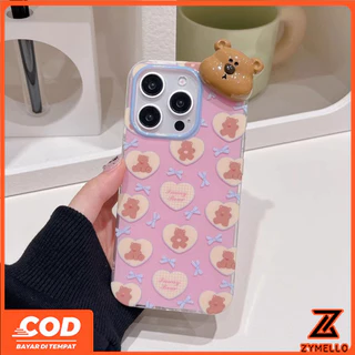 สําหรับOPPO Reno16F 16Pro 15F 15ProMax 14F 14Pro 13F 13Pro 12F 12Pro 11F 11Pro 10Pro 8T 8Z 7Z 6Zน่ารักหมีสีชมพูกันกระแทกTPUโทรศัพท์Ca