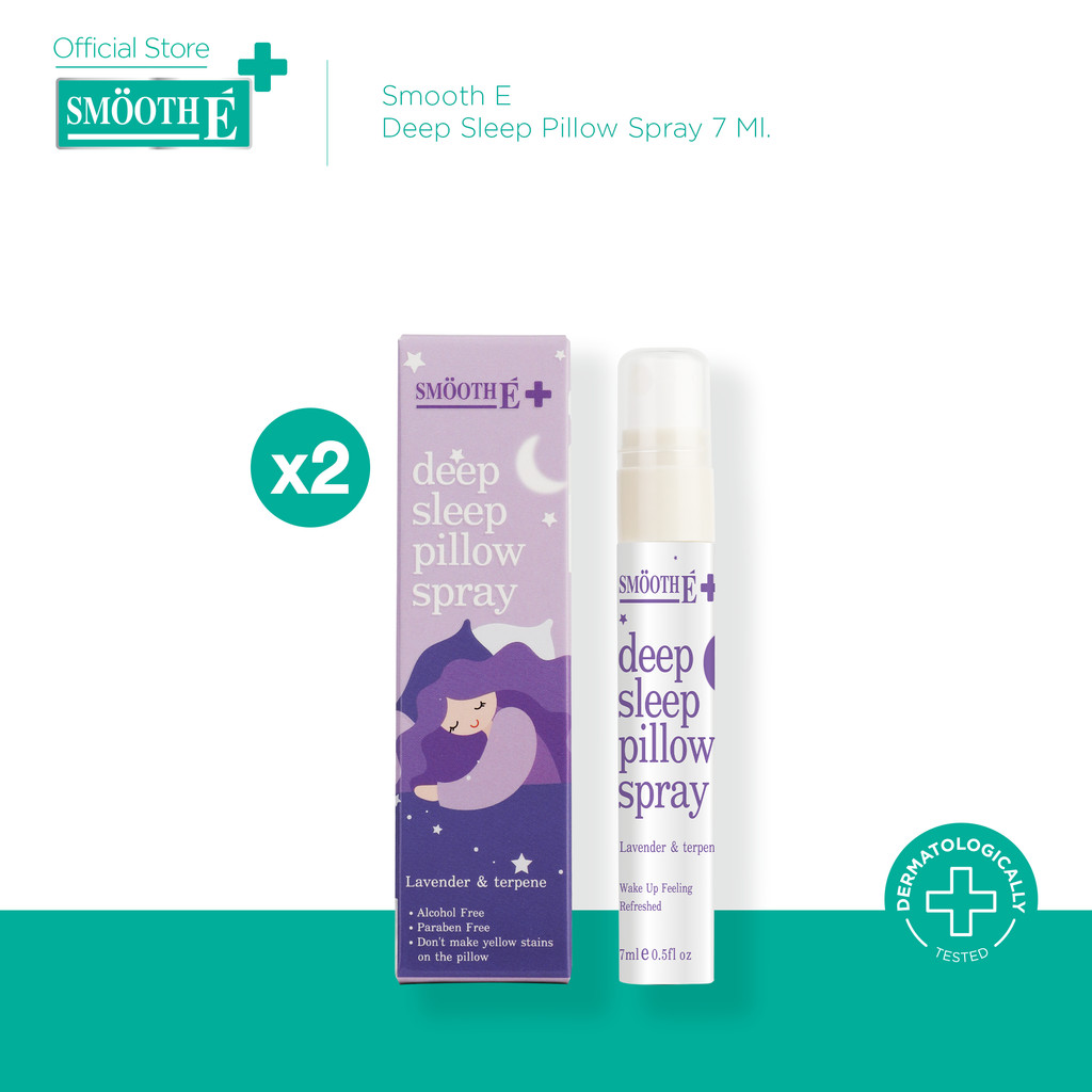 [แพ็ค 2] Smooth E สเปรย์ฉีดหมอน Deep Sleep Pillow Spray 7 Ml.ช่วยให้นอนหลับได้ดีขึ้น ผ่อนคลาย ลดความ