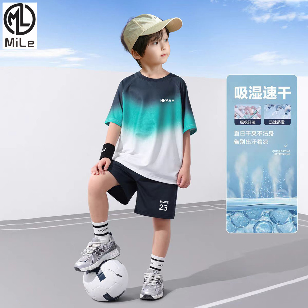 [ML] 90-180 ซม.เสื้อสไตล์ใหม่ฤดูร้อนเด็กเสื้อกีฬาชุดเด็กชายแขนสั้นชุดเสื้อบาสเกตบอลเด็กแขนกุดฤดูร้อน