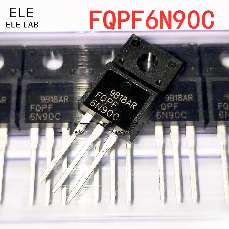 2/2 ชิ้นเดิม FQPF6N90C 6N90C 6A 900V N-Channel MOSFET TO-220F