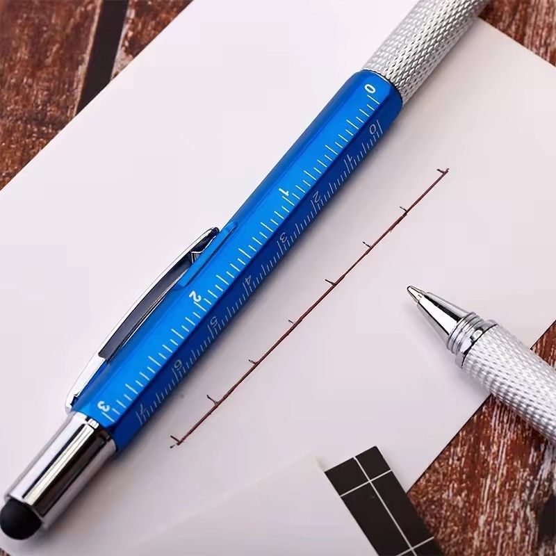 Zononon 6-in-1 Multi Tool ปากกาพร้อมสไตลัส/ไม้บรรทัด/ไขควง, ปากกาโลหะอลูมิเนียมสําหรับ DIY/สํานักงาน, 3 สีพร้อมเติม 3 รวมอยู่ด้วย - รูปที่ 4