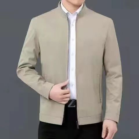 เสื้อแจ็คเก็ตผู้ชายวัยกลางคน✨เสื้อคลุมของพ่อ บาง สไตล์ซิป ปก/คอตั้ง แฟชั่นสไตล์เกาหลี M-3XL