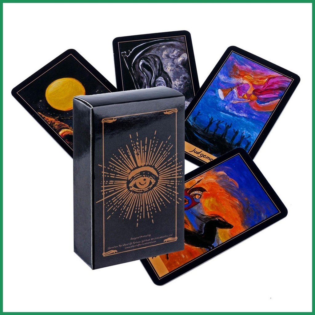 Waite's Wheel of Fortune Tarot ไพ่ทาโรต์ คุณภาพสูง แบบดั้งเดิมการ์ดออราเคิลหลากสีสัน