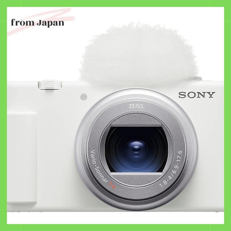 Sony กล้องดิจิทัล Vlogcam Vlog Zv-1Ii พร้อมกระจกกันลม เลนส์ซูม 18-50 มม. F1.8-4.0 สีขาว Zv-1M2 W
