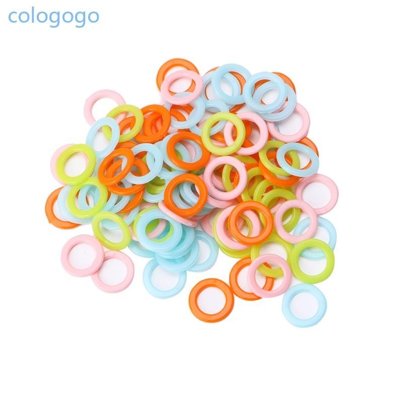 Colo ห่วงโครเชต์ พลาสติก ทรงกลม DIY สําหรับกระเป๋าถือ รถยนต์ ที่นั่ง 100 ชิ้น