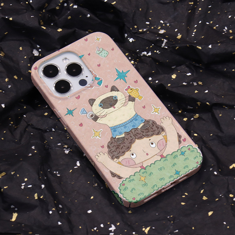 เคสโทรศัพท์มือถือแบบแข็ง กันกระแทก ลายการ์ตูนน่ารัก สีเหลือง สไตล์เกาหลี สําหรับ iPhone รุ่นใหม่ล่าสุด🔥 PC 🔥 เคสกันกระแทก รุ่น 15/14 Pro Max 13/12/11 pro/11/XS Max/XR/X|8/ 7 Plus