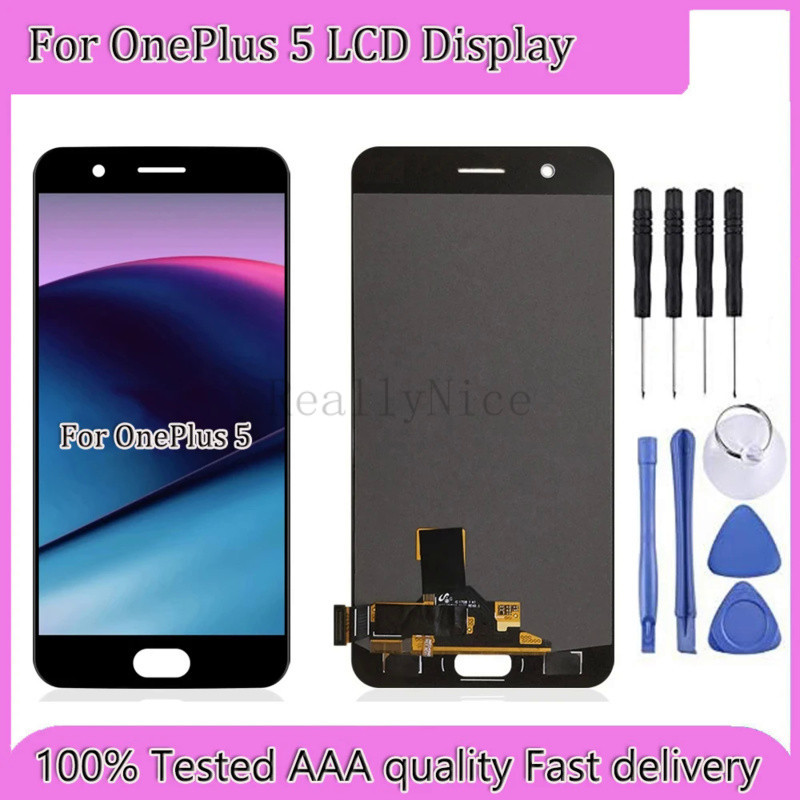 Aaa++++ Super OLED อะไหล่หน้าจอสัมผัสดิจิทัล LCD A5000 แบบเปลี่ยน สําหรับ OnePlus 5 1+5