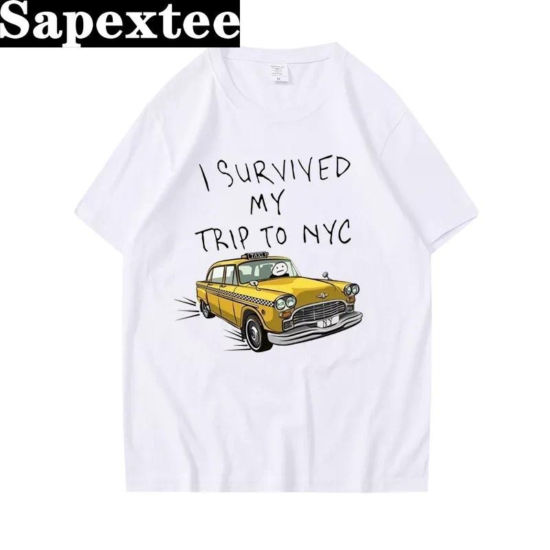 เสื้อยืดลําลอง แขนสั้น พิมพ์ลาย Tom Holland Same Style I Survived My Trip To NYC สไตล์สตรีท แฟชั่นสําหรับผู้ชาย และผู้หญิง