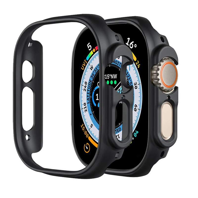 สําหรับ Apple Watch Series 9 8 7 Ultra 49 มม. เคสแข็ง PC ฝาครอบป้องกัน กรอบกลวง กันชน สําหรับ Apple 