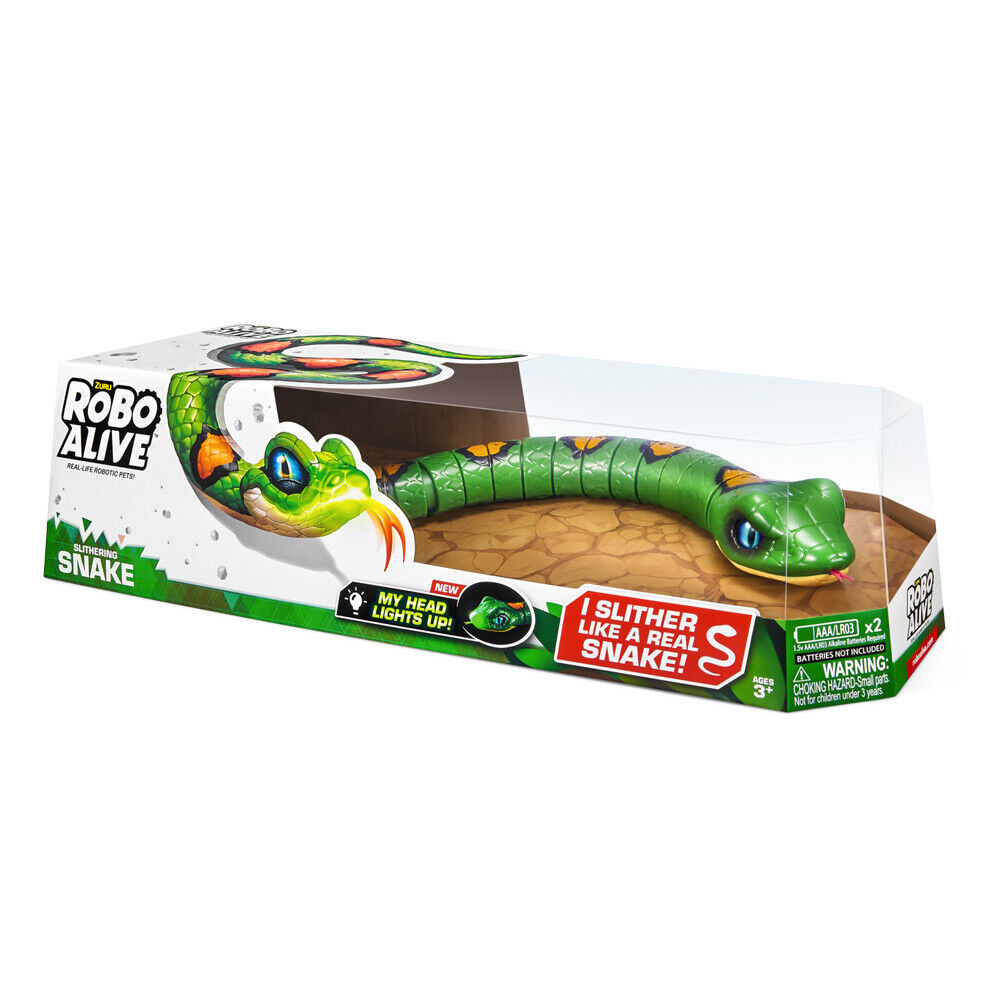 Zuru Robo Alive หุ ่ นยนต ์ งู Light Up Kids/ของเล ่ นเด ็ ก Slithering คละ 3 +