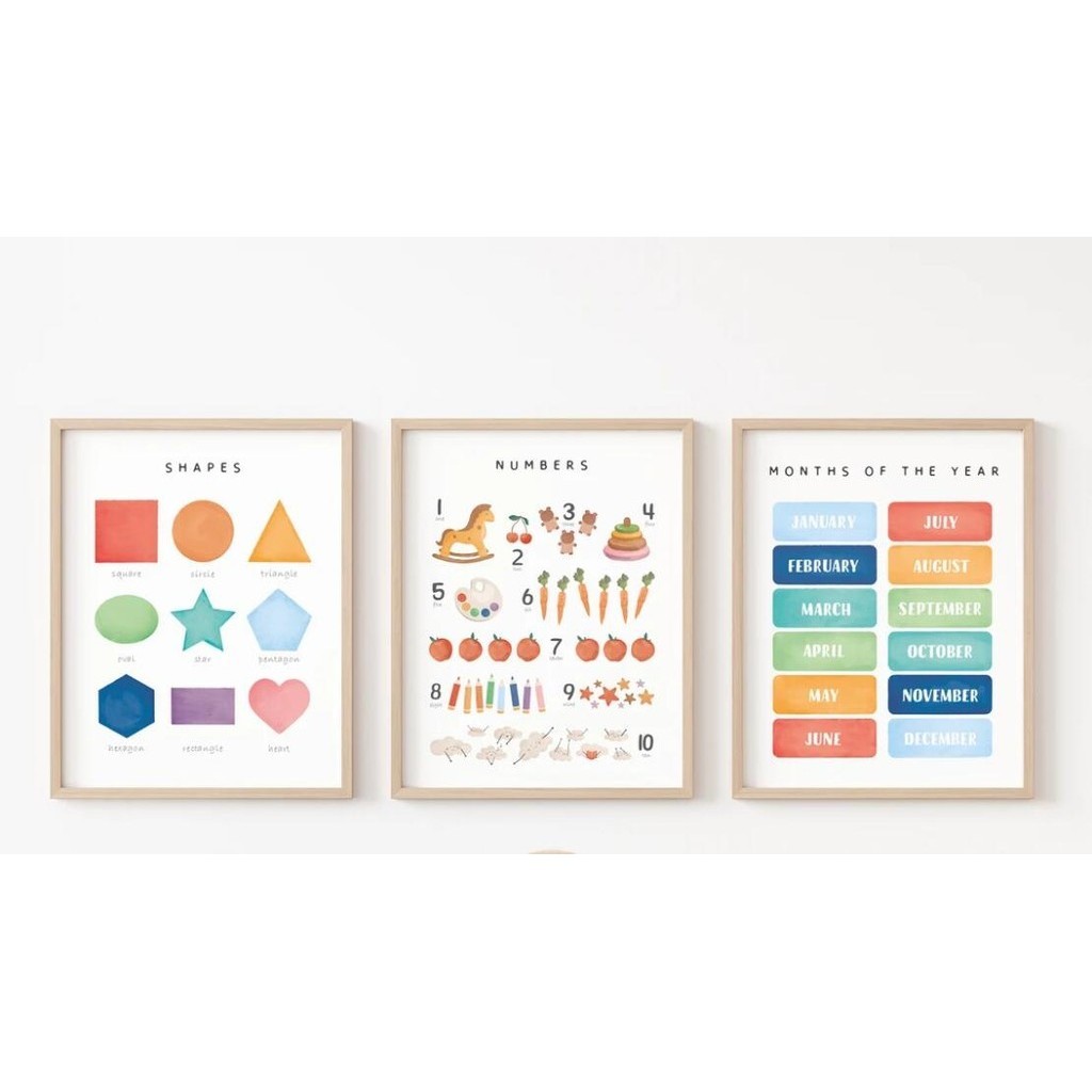 โปสเตอร ์ การศึกษา Homeschool พิมพ ์ Montessori ตกแต ่ งห ้ องเรียน Rainbow เด ็ กเด ็ กวัยหัดเดิน Playroom ผ ้ าใบภาพภาพวาด