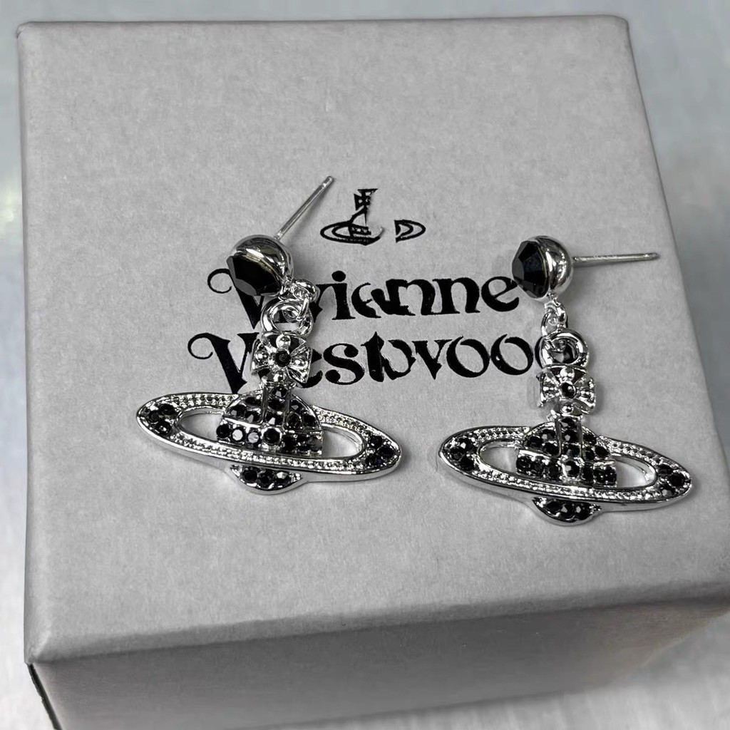 Western Queen แม ่ คลาสสิกเพชร Saturn Eardrops ต ่ างหูสตั ๊ ดผู ้ หญิงสไตล ์ เย ็ น Niche คุณภาพสูงต ่ างหูต ่ างหู