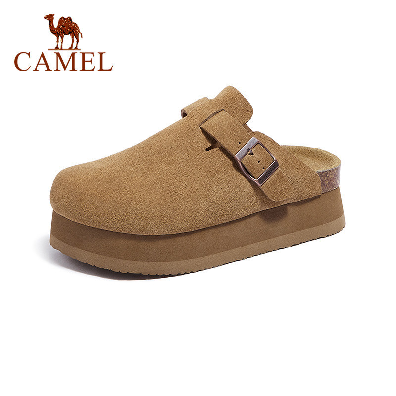 Camel ฤดูใบไม ้ ผลิและฤดูร ้ อนพร ้ อมรองเท ้ า Birkenstock รองเท ้ าแตะหญิงพื ้ นหนาเพิ ่ มด ้ วยรองเท ้ าแตะลําลอง