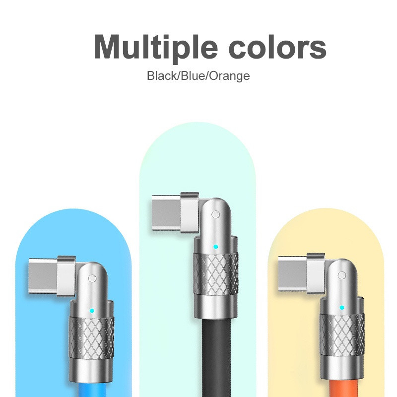 120w Type C ข้อศอกโลหะผสม 180 องศาหมุน Quick Charge 6A สายซิลิโคนเหลว super fast charger เหมาะสําหรับสมาร์ทโฟนแท็บเล็ต - รูปที่ 4