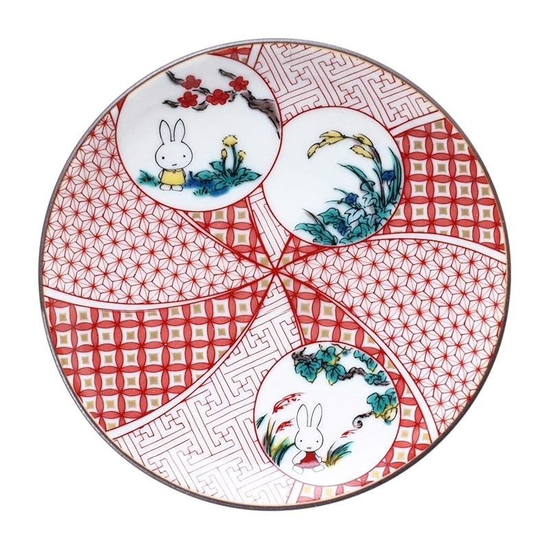 【JAPAN】"Miffy" Kutani-yaki soba choko (small tea cup) peony design 211140