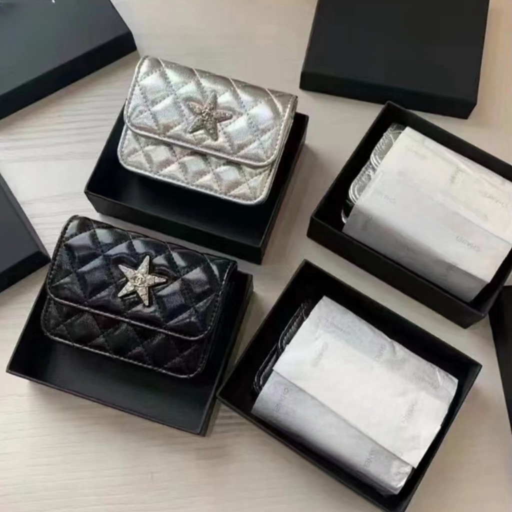 Vip Gift ของขวัญคริสต ์ มาส Silver/Black Star Bag Chain Crossbody Fashion Full Small Diamond Bag with Gift Box