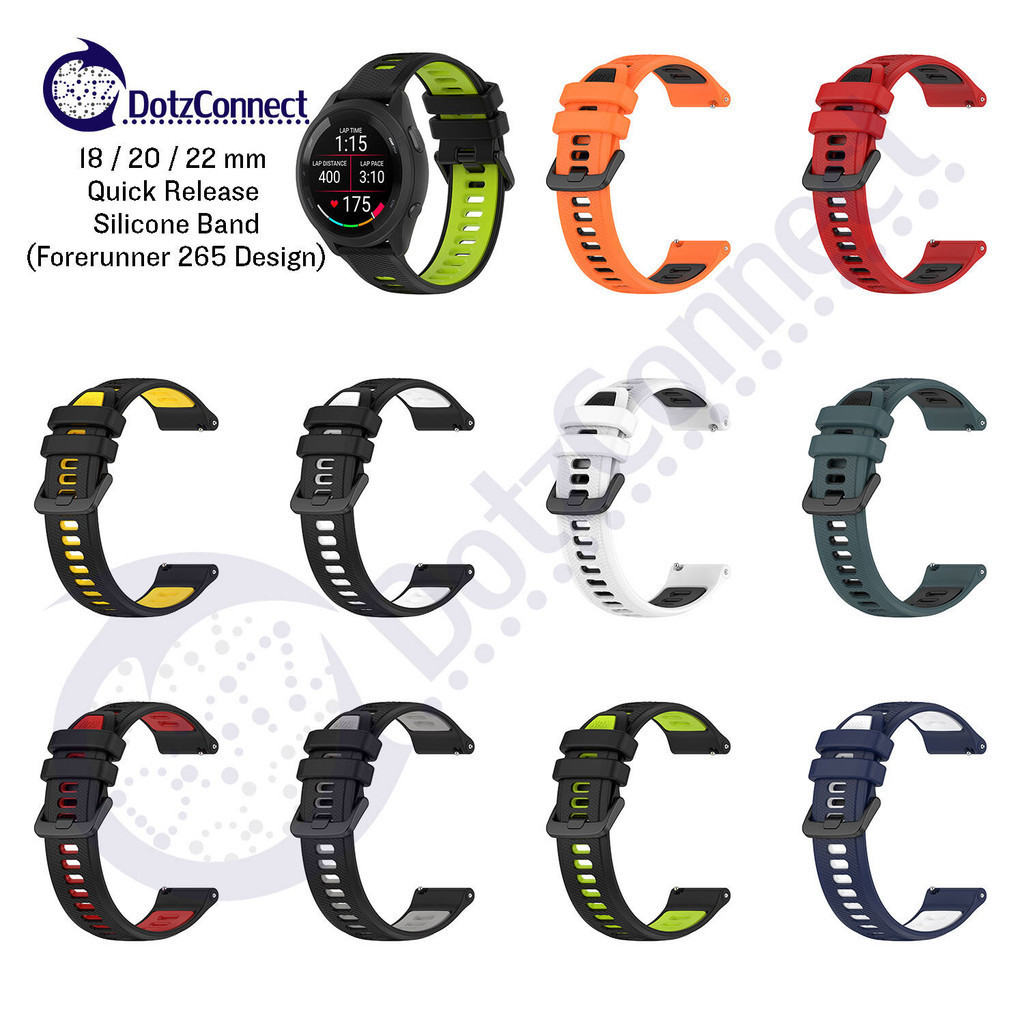 Dotzconnector 22mm/18mm Quick Release Silicone Band (การออกแบบผู้เบิกทาง) สําหรับผู้เบิกทาง Garmin, 