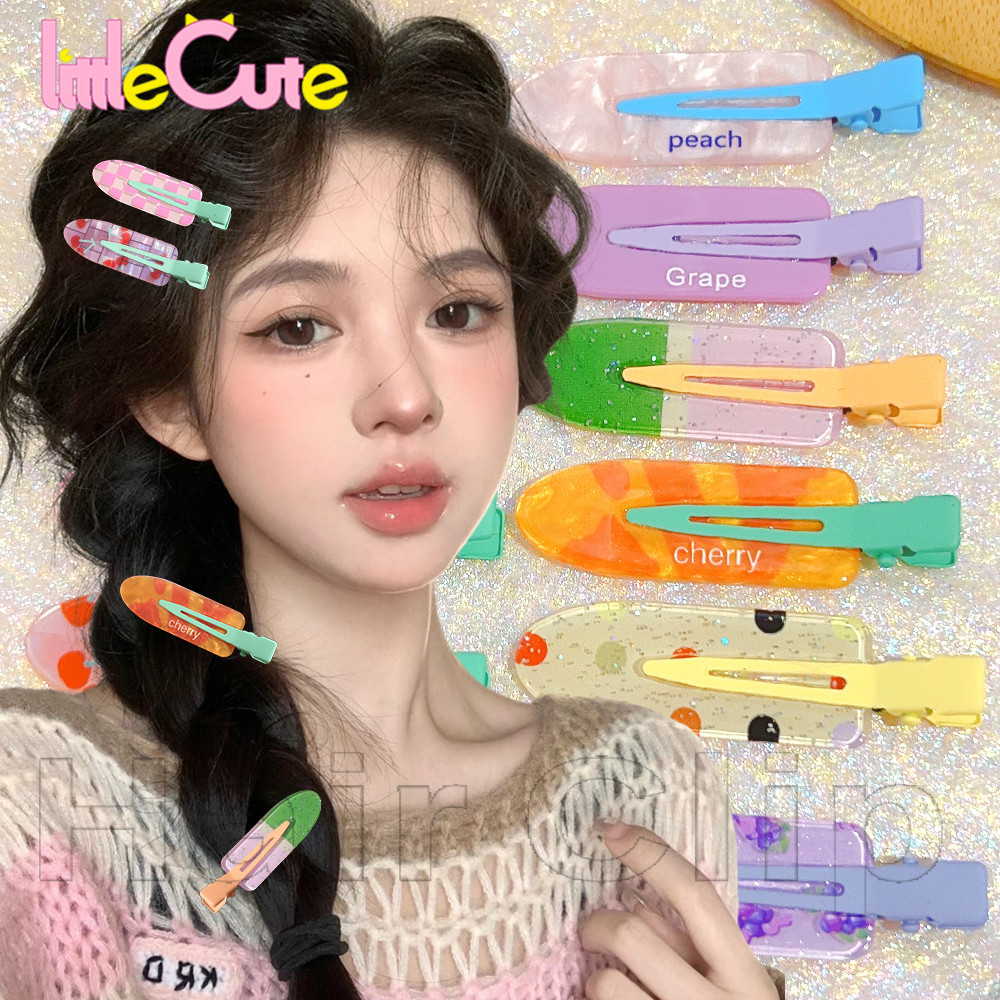 2 ชิ้น/เซ็ตกิ๊บติดผม-เรขาคณิต Spipes คลิปผลไม้-ไม่มี Crease Basic Hairpin - เครื่องมือจัดแต่งทรงผม-ด้านข้าง Fix Barrette สําหรับแต่งหน้าล้างหน้า-ไร้ร่องรอย,หวาน,สีสัน,สไตล์ INS
