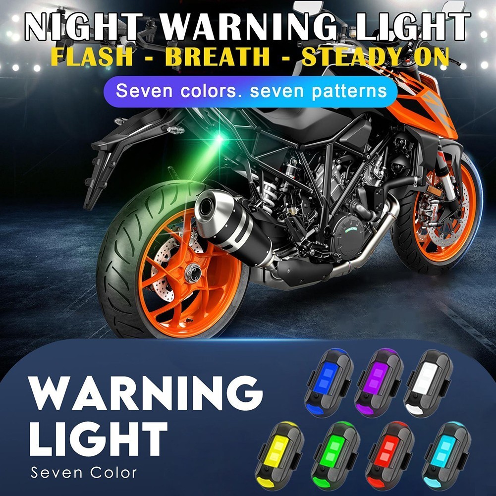 พฤษภาคมใหม ่⚡ 7 สีรถจักรยานยนต ์ LED Strobe Light Bike Drone Aircraft USB Flash Light