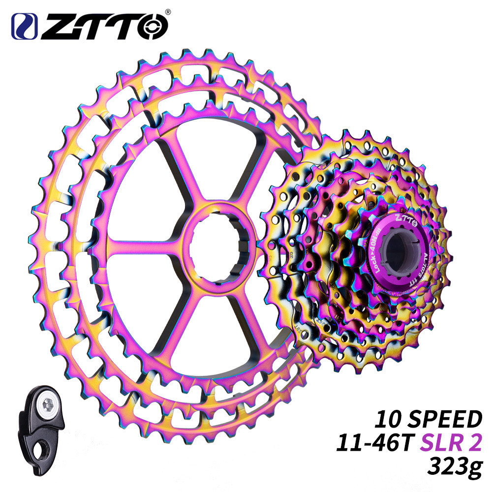ZT 10 Speed Bicycle 11-46T SLR 2 Rainbow Cassette HG System 10s ultralight 46T CNC 10v k7 For MTB X0