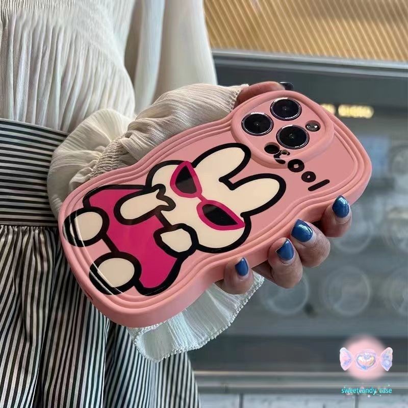 [จัดส่งในพื้นที่] เคสโทรศัพท์กระต่ายแว่นกันแดดใช้ได้กับ iPhone 11 13 14 15 12 Pro Max X XR XS MAX 7 8 14 15 Plus cover
